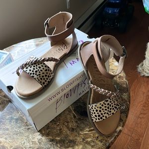 Brand new leopard print & brown sandals